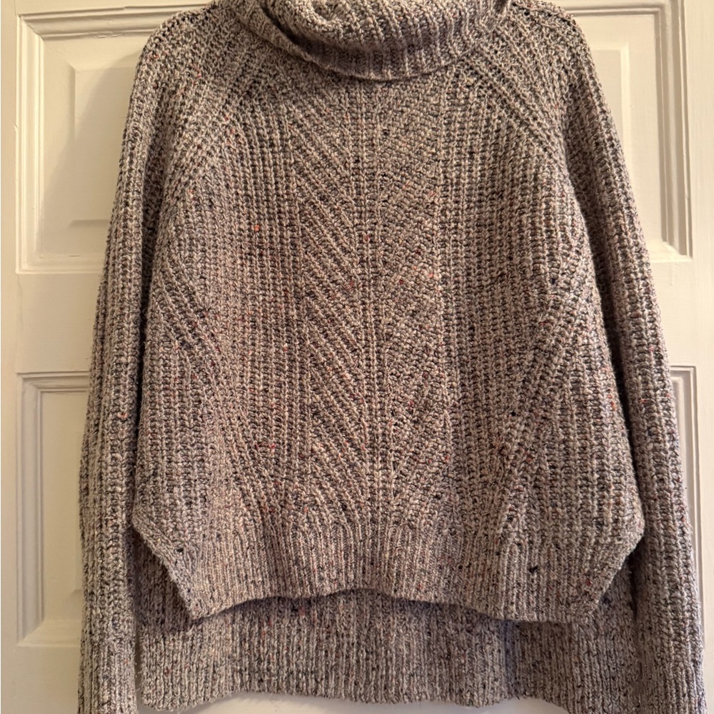 Madewell Speckled Gray Cowl Neck Sweater